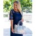 Купить классическую женскую сумку из серой перламутровой кожи в интернет-магазине в Украине  - арт.2937_4