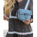 Купить онлайн миниатюрную сумочку женскую из серой кожи с заклепками  оптом и в розницу в Украине- арт.3005_1
