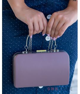 Купить онлайн большой женский темно-лиловый клатч из кожзама - арт.7679