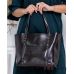 Купить коричневую  кожаную женскую сумку с карманами оптом и в розницу в Украине - арт.76_2
