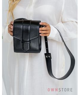 Купить онлайн маленькую женскую наплечную черную сумочку - арт.9021
