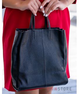 Купить онлайн сумку - шопер женскую черную из кожи - арт.9037
