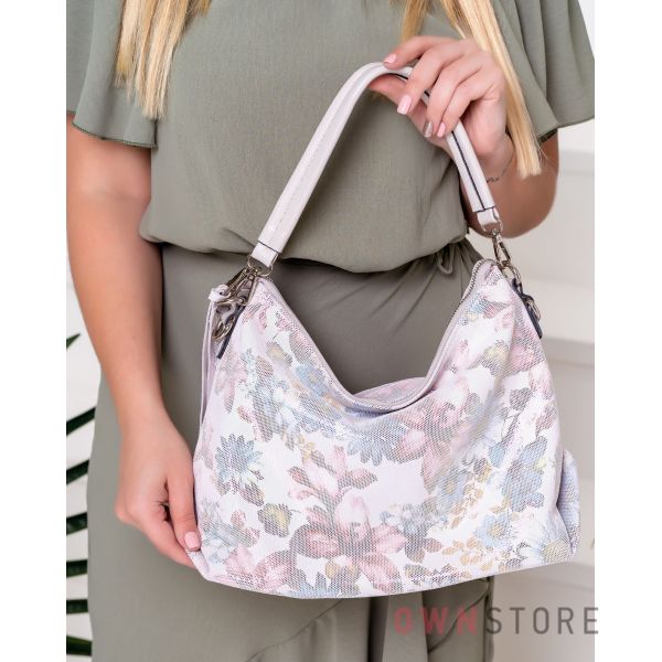 Купить онлайн сумку женскую прямоугольную из лазера с цветами - арт.924