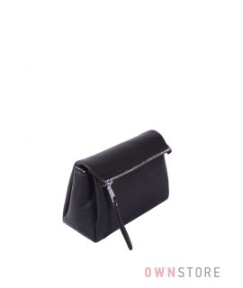 Купить онлайн сумочку женскую на три отделения черную из натуральной кожи - арт.710