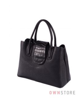 Купить онлайн сумку женскую небольшую черную кожаную - арт.9170