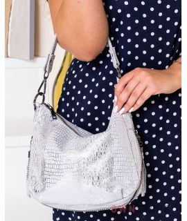 Купить онлайн сумочку женскую из лазера светло-серую - арт.8115_1