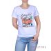 Купить котоновую футболку женскую белую впереди с рисунком в интернет-магазине в Украине - арт.001_2