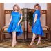Купить асимметричное женское платье с оборками голубое  в интернет-магазине в Украине- арт.1147