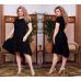 Купить асимметричное женское платье с оборками черное в интернет-магазине в Украине- арт.1147