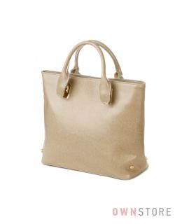 Купить кожаную песочную женскую сумку с заклепками Меглио - арт.8980