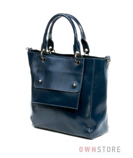 Купить сумку женскую кожаную со съемным карманом синюю от Farfalla Rosso - арт.2027