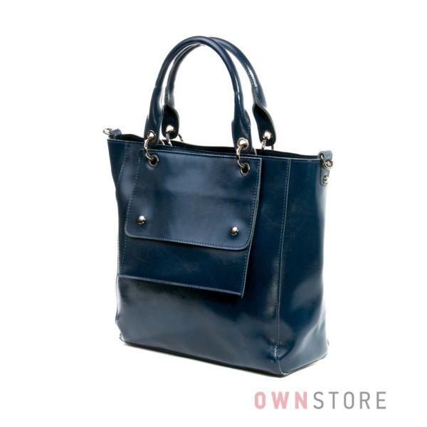 Купить сумку женскую кожаную со съемным карманом синюю от Farfalla Rosso - арт.2027
