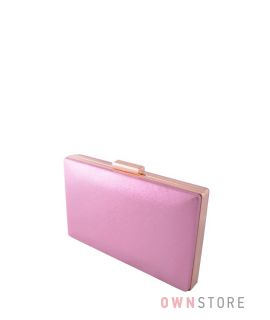 Купить онлайн клатч женский розовый парчовый плоский - арт.09837