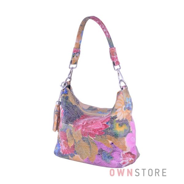 Купить сумку-мешок женскую с яркими цветами  онлайн - арт.8062