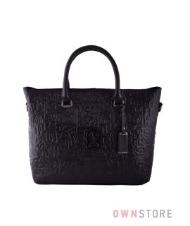 Купить женскую сумку классическую черную с тиснением - арт.9011