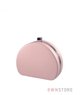 Купить онлайн клатч женский розовый полукруглый из кожзама - арт.341
