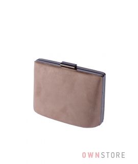Купить онлайн сумочку - клатч  женскую бежевую замшевую  - арт.6616