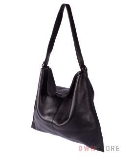 Купить онлайн сумку женскую из натуральной черной кожи - арт.20046