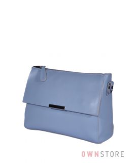 Купить онлайн сумочку женскую с декоративным клапаном нежно-голубую - арт.2044