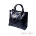 Купить женскую сумку из черной кожи прямоугольную со строчками в интернет-магазине в Украине - арт.206_2