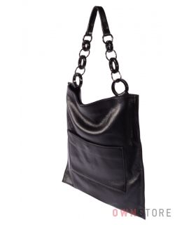Купить онлайн большую прямоугольную женскую кожаную сумку - арт.260