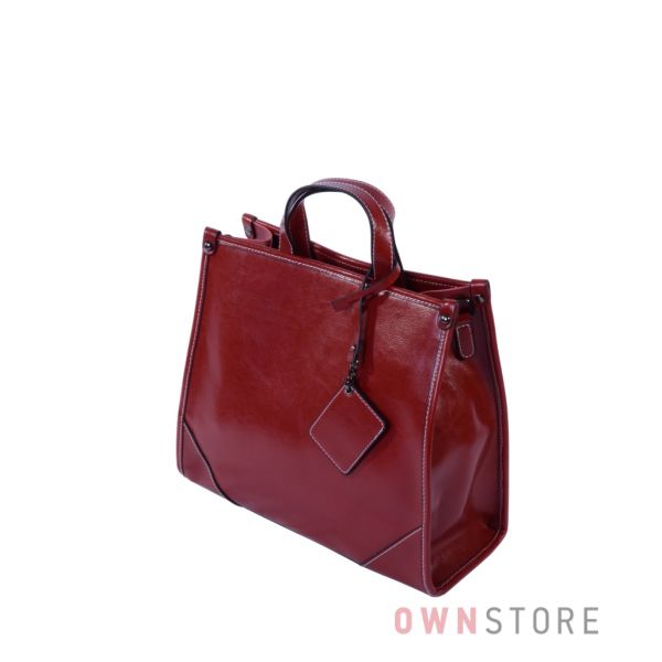 Купить онлайн сумку женскую кожаную красную прямоугольную - арт.5981