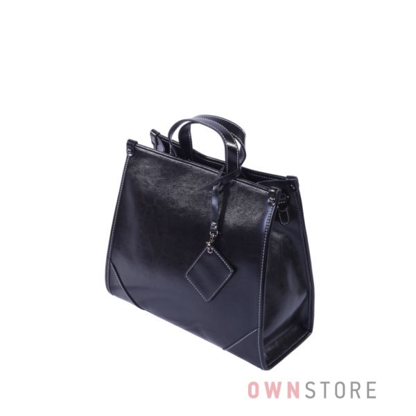 Купить онлайн сумку женскую кожаную черную прямоугольную - арт.5981