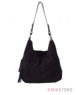 Купить онлайн большую женскую сумку-мешок из натуральной замши - арт.6227-1