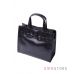 Купить небольшую кожаную женскую черную сумку с ремешком впереди оптом и в розницу в Украине - арт.6607_1