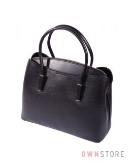 Ккпить онлайн сумку женскую из натуральной кожи на три отделения черную - арт.66808
