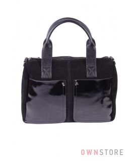 Купить онлайн замшевую женскую сумку с двумя карманами - арт.7565