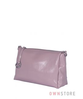 Купить онлайн небольшую женскую сумочку через плечо цвета нежная сирень  - арт.801103