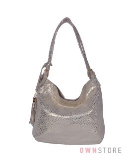Купить онлайн сумку-мешок женскую золотую из лазера с блеском - арт.8058