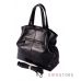 Купить кожаную женскую черную сумку со складками по бокам оптом и в розницу в Украине - арт.823_1
