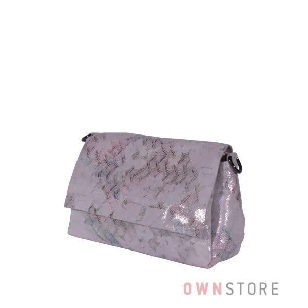 Купить онлайн сумку женскую нежно-розовую с чешуйками из лазера от Farfalla Rosso  - арт.856