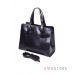 Купить женскую небольшую сумку из черной кожи на три отделения в интернет-магазине в Украине - арт.9968_1